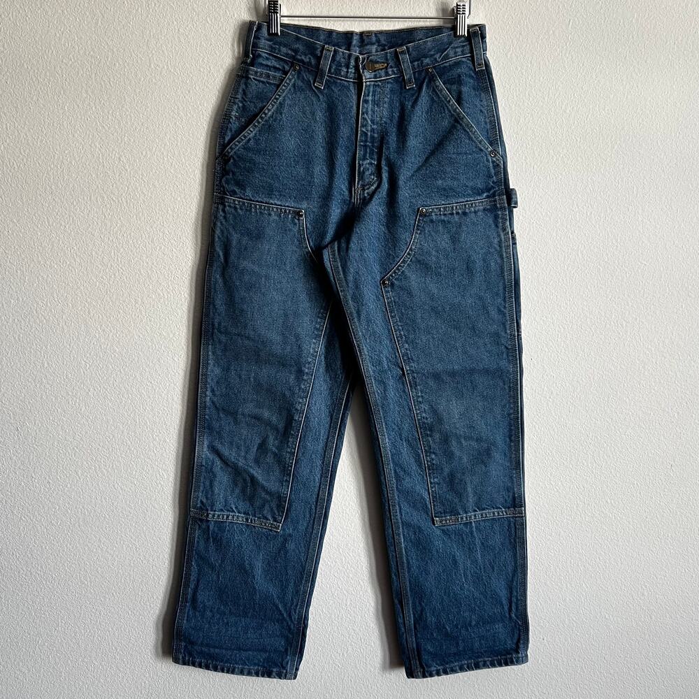 Carhartt B73 DST blue denim double knee work wear carpenter pants